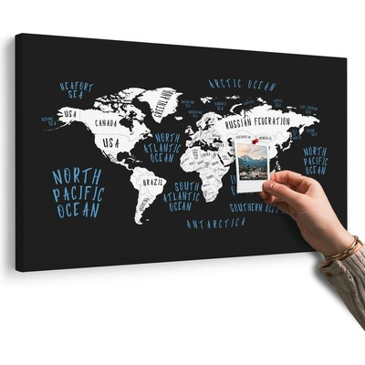 Obraz na korku mapa světa v moderním provedení - 120x80 place