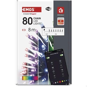 EMOS D4ZR01 - Коледнa светлина, 8м, RGB, 64 програми, дистанционно, Wi-Fi (D4ZR01)