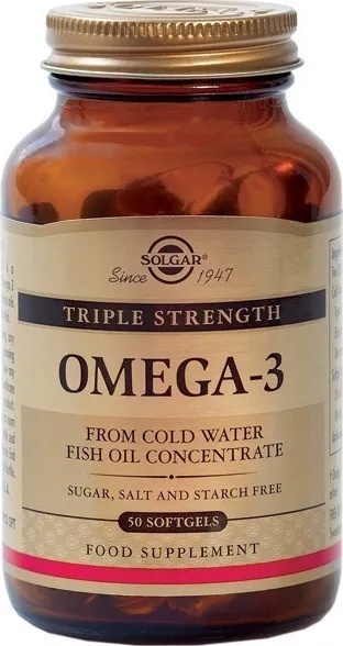 Solgar Хранителна добавка Омега 3 меки капсули , Solgar Omega-3 Triple Strength 1400mg, 50softgels