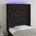 vidaXL LED горна табла за легло, черна, 83x16x118/128 см, плат (3124360)