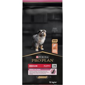 Purina PRO PLAN Dog Medium Puppy SENSITIVE SKIN- за малки кученца от средни породи с чувствителна кожа сьомга - 12 кг