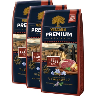 Velxara Premium Dog Large Monoprotein Beef Meat 3 x 12 kg