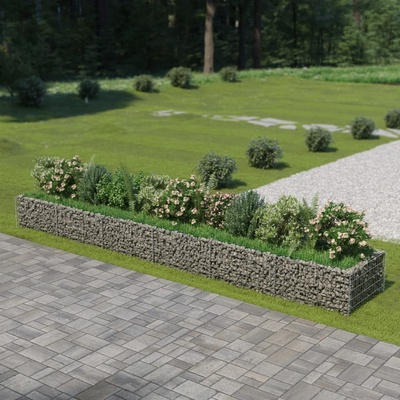 VidaXL Gabionový vyvýšený záhon pozinkovaná ocel 540 x 90 x 50 cm