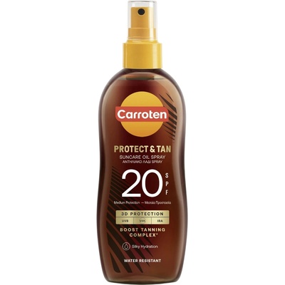 Carroten , слънцезащитно олио Protect & Tan Suncare Oil Spray SPF 20, 150 мл