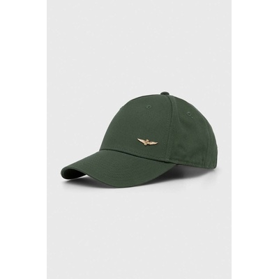 Aeronautica Militare Памучна шапка с козирка Aeronautica Militare в зелено с изчистен дизайн (122CT2848)