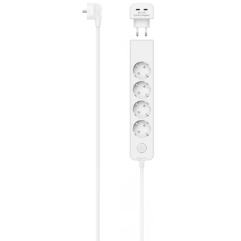 Hama FIP Разпределение на захранването, 5-пинов, 2x UCB Type-C, 17W, превключвател, 1, 4 м, бял