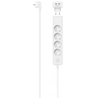 Hama FIP Разпределение на захранването, 5-пинов, 2x UCB Type-C, 17W, превключвател, 1, 4 м, бял