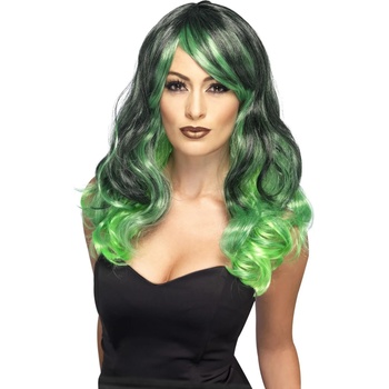 Image 1 of Fever Ombre Wig Bewitching Green & Black 44257