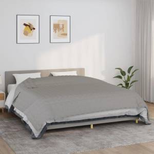 vidaXL Утежнено одеяло сиво 235x290 см 11 кг плат (350732)
