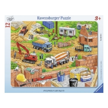 Ravensburger Verlag Ravensburger Kinderpuzzle - 06058 Arbeit auf der Baustelle - Rahmenpuzzle für Kinder ab 3 Jahren, mit 12 Teilen