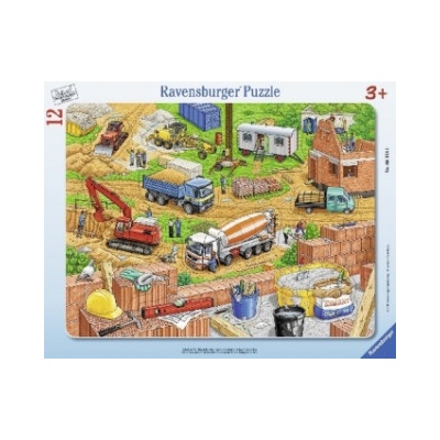 Ravensburger Verlag Ravensburger Kinderpuzzle - 06058 Arbeit auf der Baustelle - Rahmenpuzzle für Kinder ab 3 Jahren, mit 12 Teilen