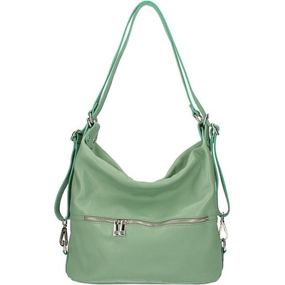 Mondo Italia kožená kabelka na rameno/batoh 328 mätová