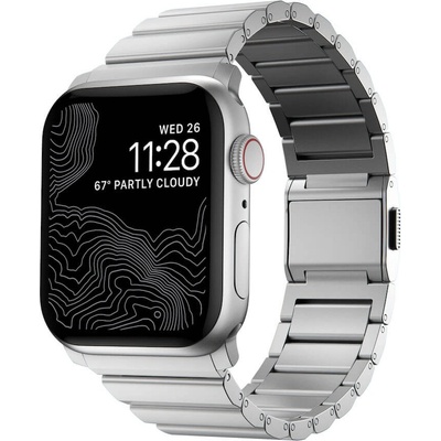 Nomad Алуминиева каишка за Apple Watch 42мм, 44мм, 45мм, 46мм, Ultra, Ultra 2 49мм - Nomad Strap Aluminum Band (сребрист) (NM01328285)