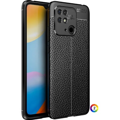 Xiaomi Redmi 10C Удароустойчив Litchi Skin Калъф и Протектор
