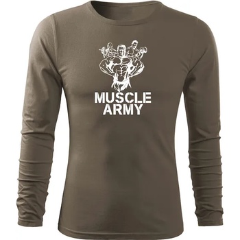 Image 1 of DRAGOWA FIT-T Тениска с дълъг ръкав Muscle Army Team, маслиненозелена, 160 г/м2 (5652)