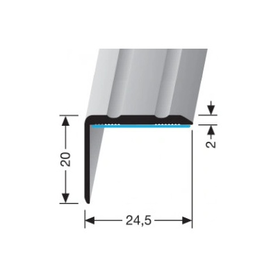 Küberit® Schodový samolepící profil černý 24,5x20mm, 300cm