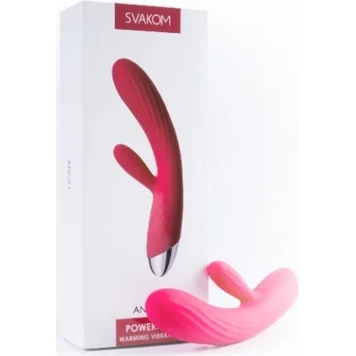 Изискан вибратор със затопляща функция, 19, 1см. - Angel Plum Red (SVAKOM0119)