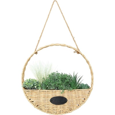 Atmosphera Umělá rostlina visící v proutěném košíku Ø 40 cm béžová