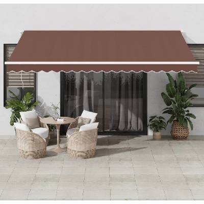 vidaXL 3068932 Automatická markýza LED a senzor větru 450 x 300 cm Hnědá a bílá