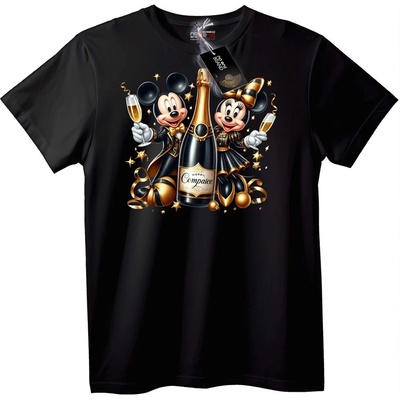 NOONEBRAND Тениска Mickey & Minnie Шампанско Парти - M, White