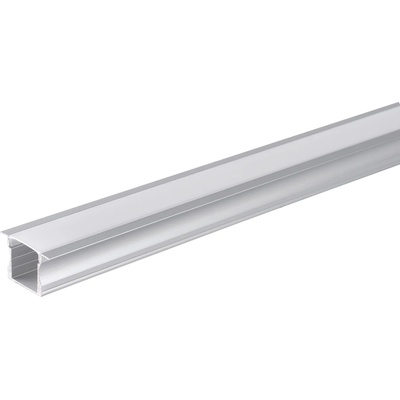 OPTONICA АЛУМИНИЕВ ПРОФИЛ ЗА LED ЛЕНТА СРЕБРИСТО ТЯЛО/БЯЛ КАПАК L=2m 24x14mm (5131)