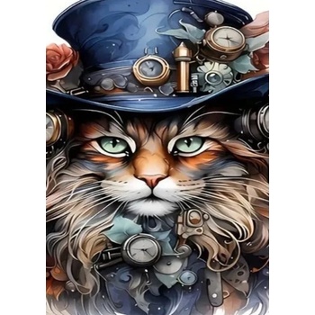 Norimpex - Puzzle Diamant painting: Steampunk cat 30x40cm - 1 - 39 piese