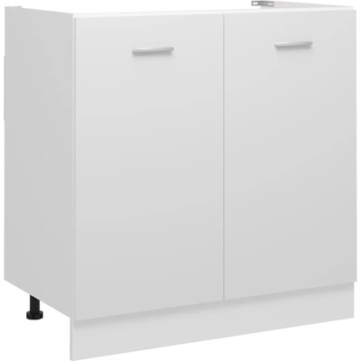 vidaXL Долен шкаф за мивка, бял, 80x46x81, 5 см, ПДЧ (801196)