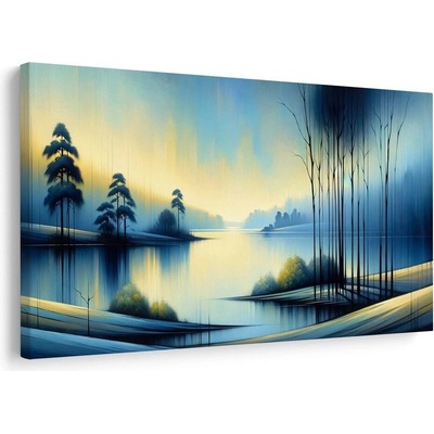 Obraz klidné jezero v modré - 90x60
