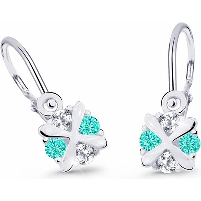 Cutie Jewellery Nežné detské náušnice z bieleho zlata C2753-10-X-2 svetlozelená