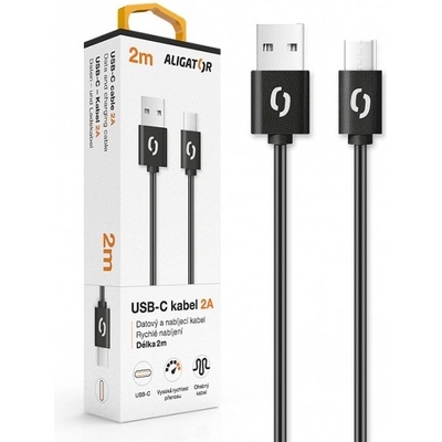 Aligator DAKA009 2A USB-C, 2m, černý