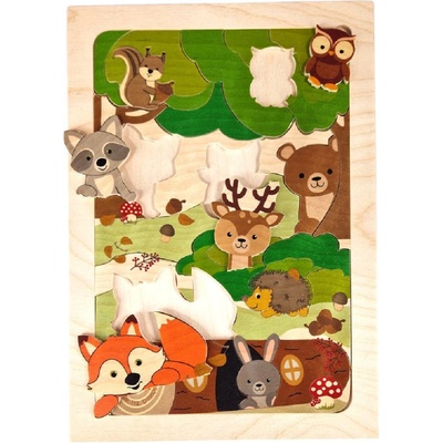 Hess puzzle liška a zvířátka z lesa