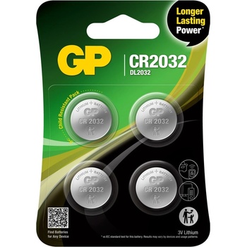 GP Batteries Батерии литиеви gp, cr2032, 3v, 4 бр. в опаковка (gp-bl-cr2032-7u4)