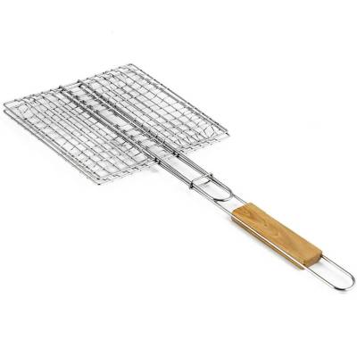 MUHLER Скара за бургери Muhler 1001836, 22х20х52 см, Неръждаема стомана, Дървена дръжка, Сребрист (1001836)