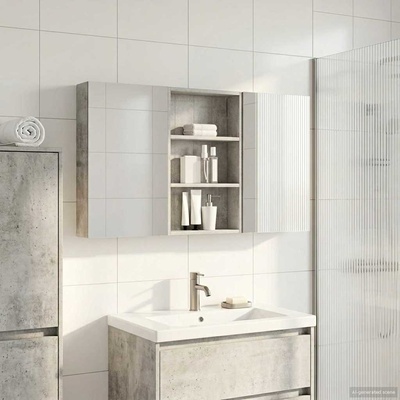 vidaXL Комплект шкафове за баня с рафт 3 pcs 120 x 10, 5 x 60, 5 см (3403731)