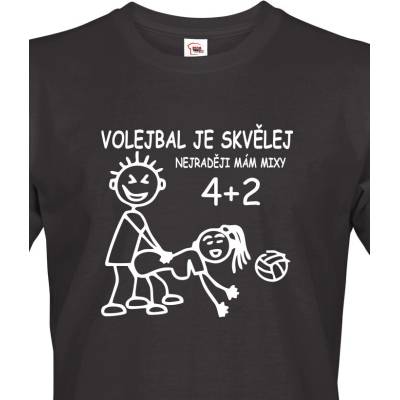 Bezvatriko pánské tričko Volejbal je skvělej Canvas pánské tričko s krátkým rukávem 1273 Černá