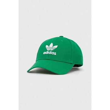 adidas Originals Памучна шапка с козирка adidas Originals в зелено с апликация IW1785 (IW1785)