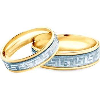 Image 1 of SAVICKI Сватбени халки: двуцветно злато, плоски. 5 мм