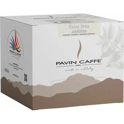 Pavin Caffè EXTRA DEKA bezkofeinové kapsle Nespresso kompatibilní 100% Arabica 100 ks