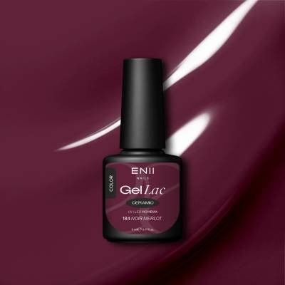 ENII NAILS Gel lak Ceramic 184 Noir Merlot gelový lak 5 ml