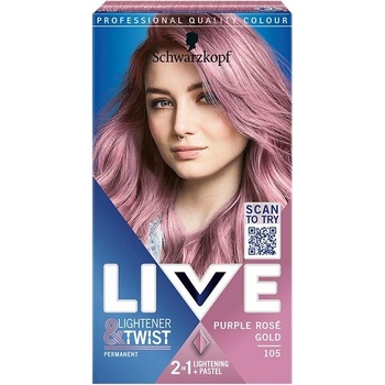 Schwarzkopf Live Linghtener Twist Purpure Rose Gold 105 zlatoružová farba na vlasy