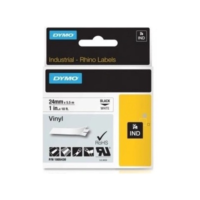 páska DYMO 1805430 PROFI D1 RHINO Black On White Vinyl Tape (24mm) (1805430)