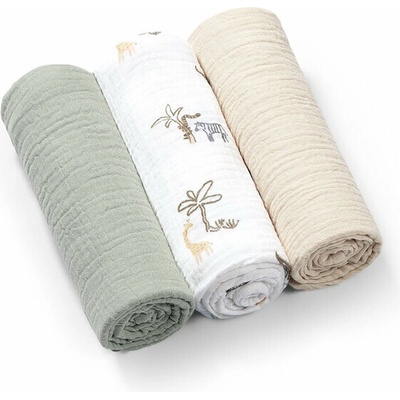 Babyono mušelínové Super Soft Green 70 x 70 cm 3 ks