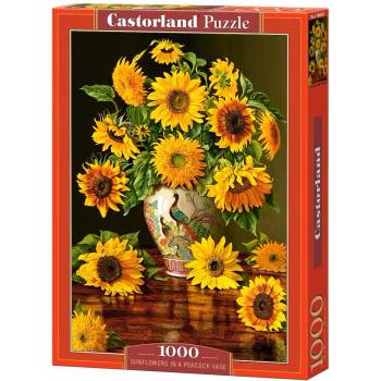 Castorland Пъзел Castorland от 1000 части - Слънчогледи във ваза с фазани (C-103843)