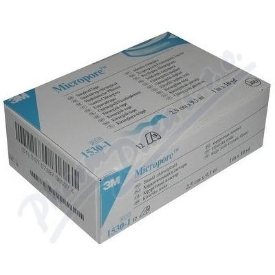 3M Micropore papírová náplast bílá 2,5 cm x 9.15 m 12 ks