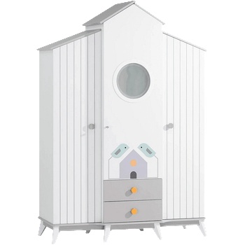 Carmen Трикрилен детски гардероб bird house (3575238)