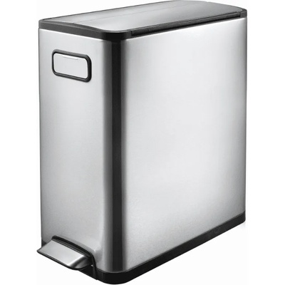 EKO-Europe Кош за отпадъци EKO ECOFLY с педал (30 л) - хром мат с черно (EKO 937730 - Matt s/s)