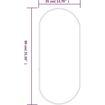 Image 1 of vidaXL Стенно огледало злато 80x35 см овално (348199)