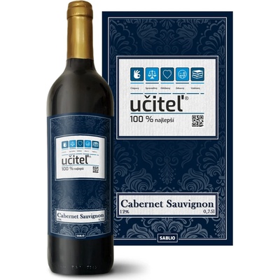 Sablio Učiteľ Cabernet Sauvignon Červené víno 12 % 0,75 l (holá fľaša)