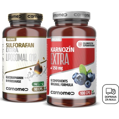 CarnoMed Sulforafan EXTRA Liposomal Q10 90 kapsúl + Karnozín EXTRA P&S 100 kapsúl