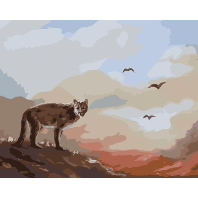 ZUTY Malování podle čísel PUMA PTÁCI A ZÁPAD SLUNCE D RUSTY RUST Rozměr 80 x 100 cm Rámování vypnuté plátno na rám